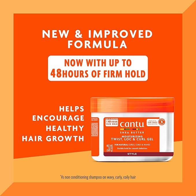 CANTU MOISTURISING TWIST &  LOCK GEL WITH SHEA BUTTER, 13oz x-pression