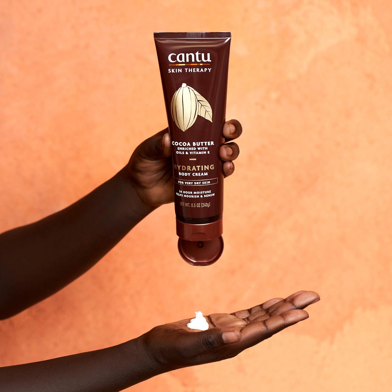 Cantu Therapy Cocoa Butter Hydrating Body Cream for very Dry Skin, 8.5 Oz x-pression