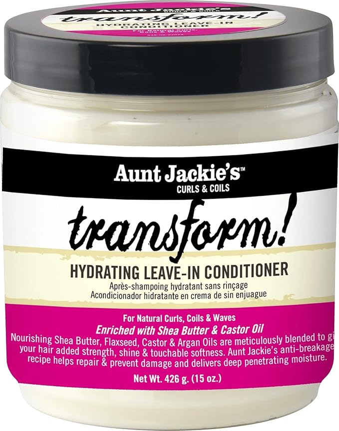Aunt Jackie's Curls and Coils Transform Hydrating Leave-In Creme Conditioner for All Hair Types and Textures, 15 oz x-pression
