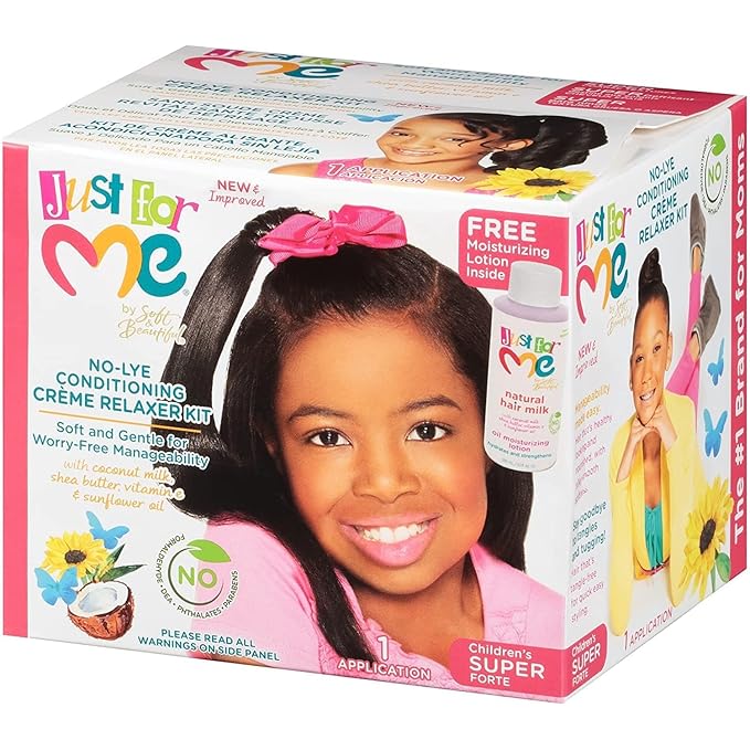 Just for Me No-Lye Conditioning Creme Relaxer Kit-Children's ,Super Forte x-pression