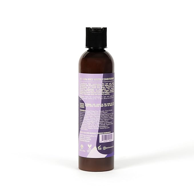 AS I AM RICE WATER CONDITIONER 8oz- with Forbidden Black Rice, Saw Palmetto, Biotin - Gentle Cleanser - Moisturizing - Vegan & Cruelty Free - Sulfate Free - Paraben Free - For All Hair Types x-pression