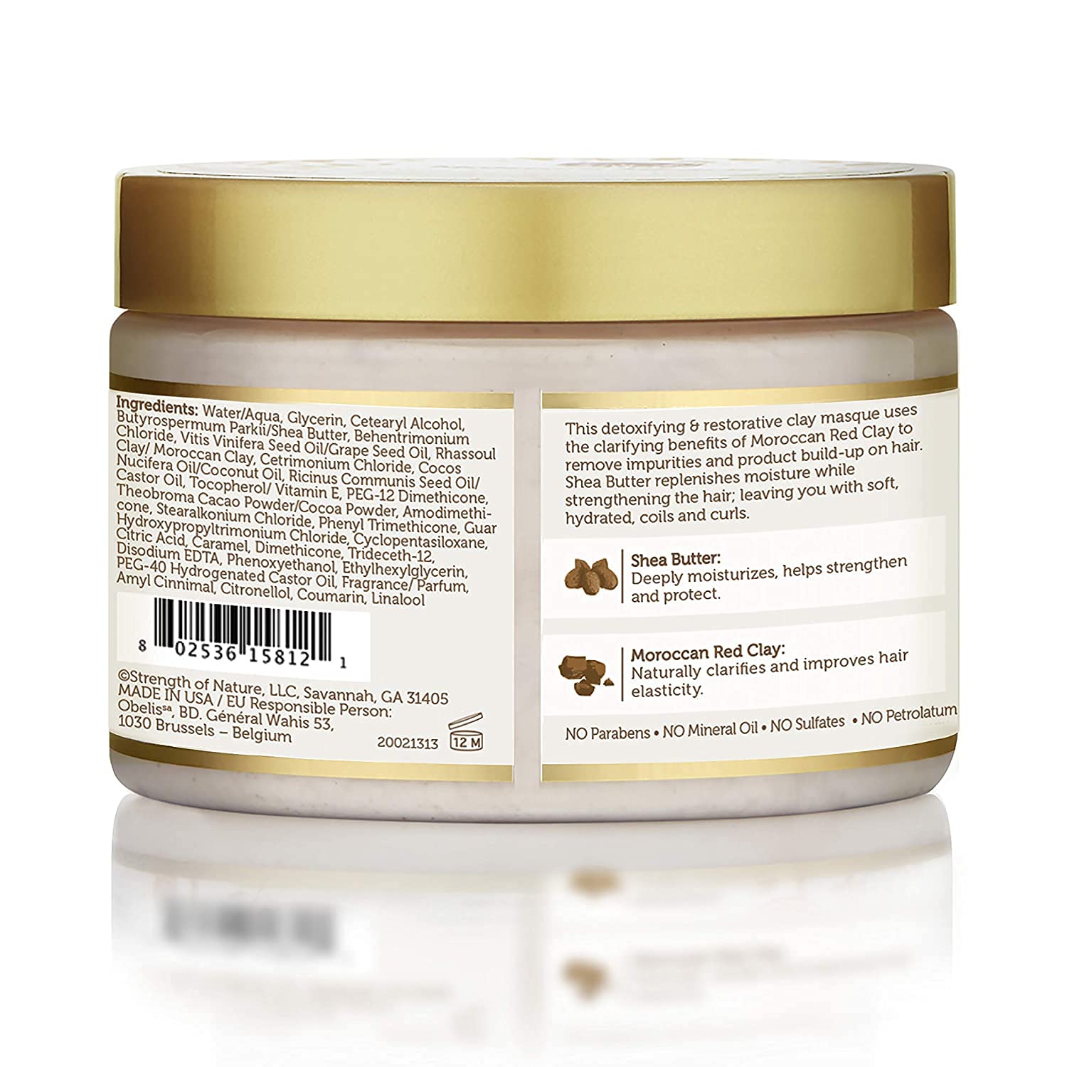 African Pride Moisture Miracle Moroccan Clay & Shea Butter Heat Activated Masque - For Natural Coils & Curls, Detoxes & Softens, Removes Impurities & Product Build-Up from Hair,12 oz x-pression