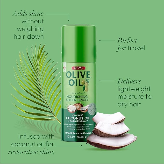 ORS Olive Oil Nourishing Sheen Spray infused with Coconut Oil (10 oz) x-pression