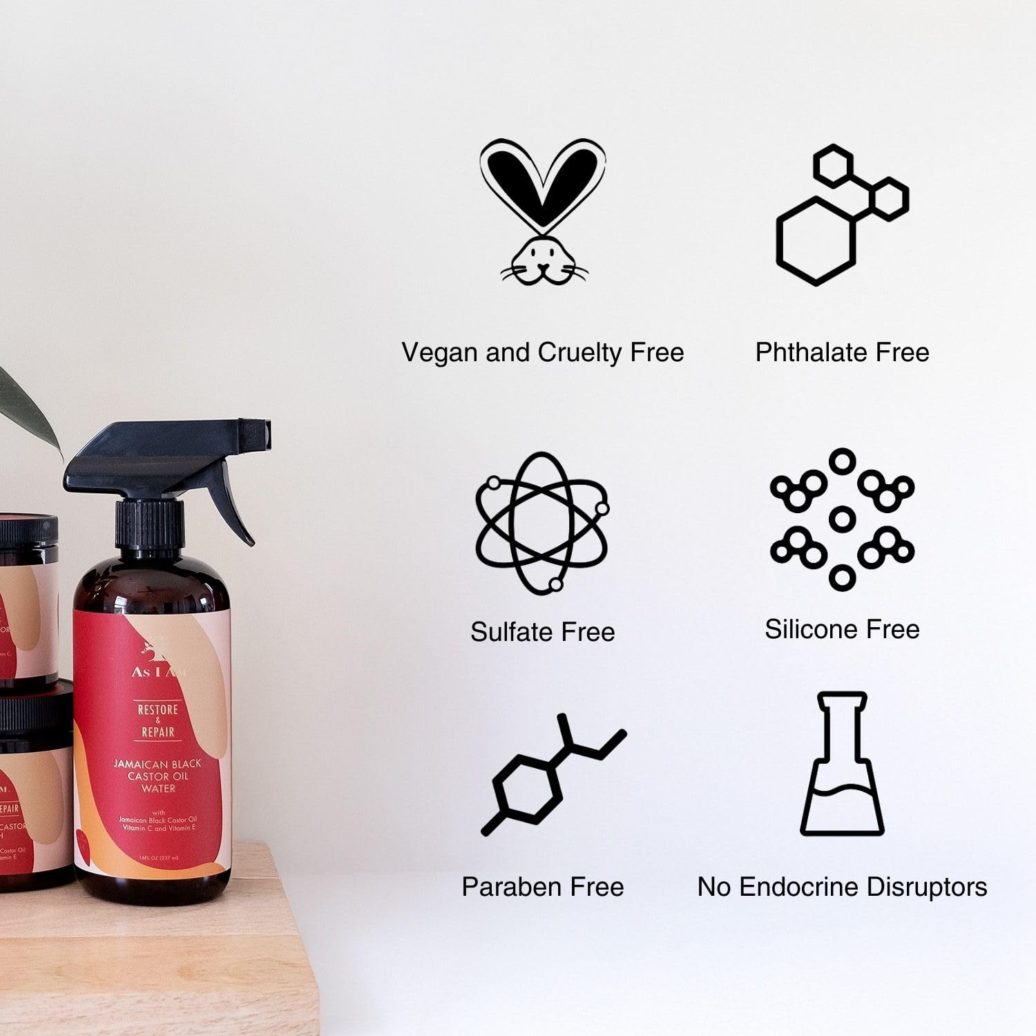 As I Am JBCO Water 16 oz - Nano Curl Strengthener - Moisturizes and Detangles - Anti-Frizz - Increases Fiber Strength - Enriched with Jamaican Black Castor Oil, Vitamin C, and Vitamin E, Red x-pression