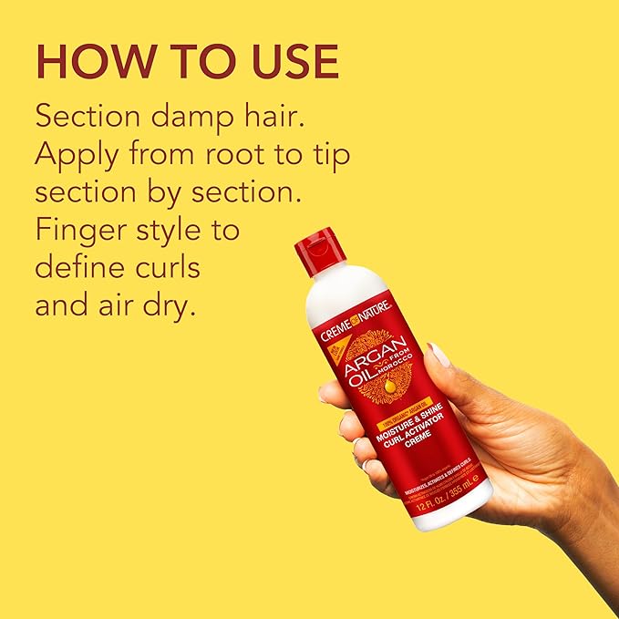 Crème of Nature with Argan Moisture & Shine Curl Activator Creme, 12 Ounce x-pression