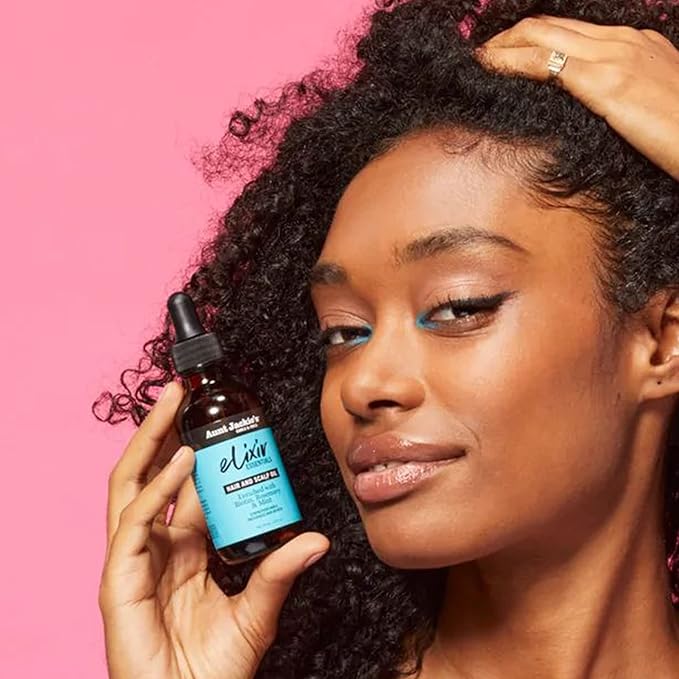 Aunt Jackie's Elixir Essentials Hair & Scalp Oil Enriched with Biotin, Rosemary & Mint, Nourishes, Thickens & Supports Hair Growth, 2 oz x-pression