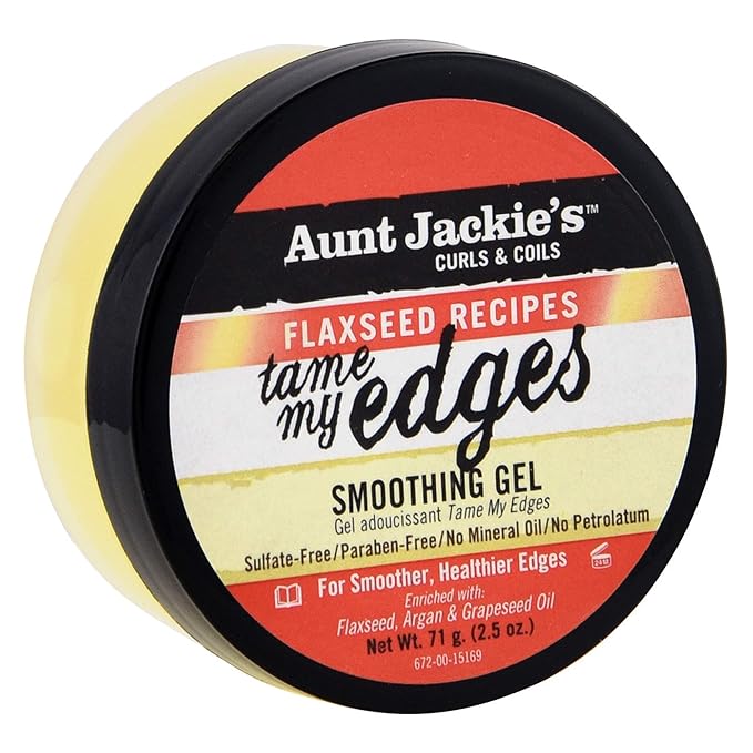 Aunt Jackie's Flaxseed Recipes Tame My Edge Smoothing Hair Gel for Smoother, Healthier Edges, Enriched with Flexseed, Argan and Grapeseed Oil, 2.5 oz x-pression