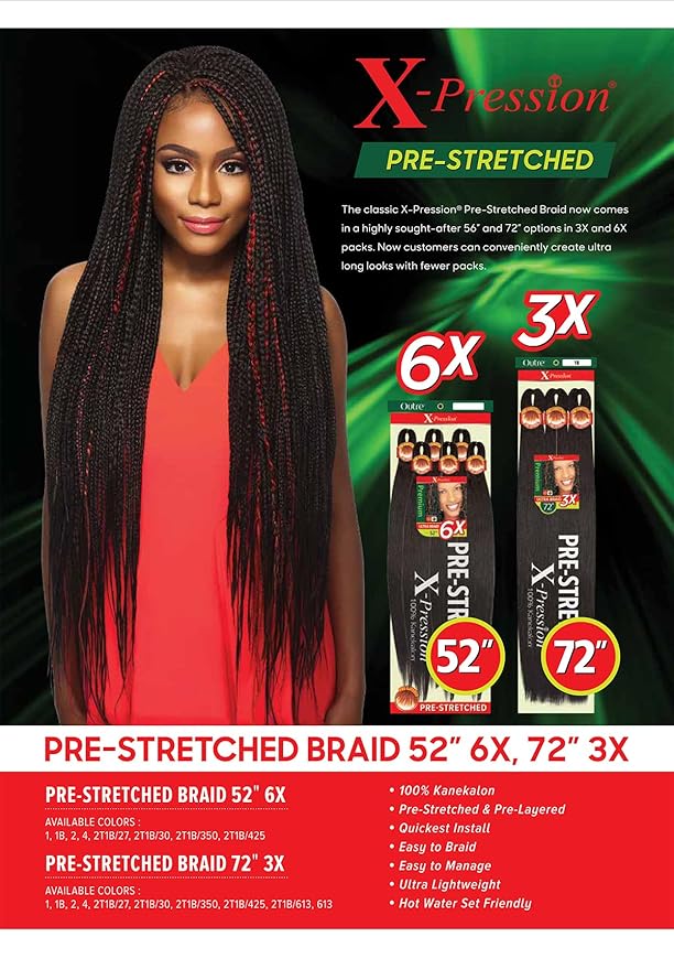 X Pression 3X - 72 " Synthetic Pre Stretched Ultra Braid x-pression
