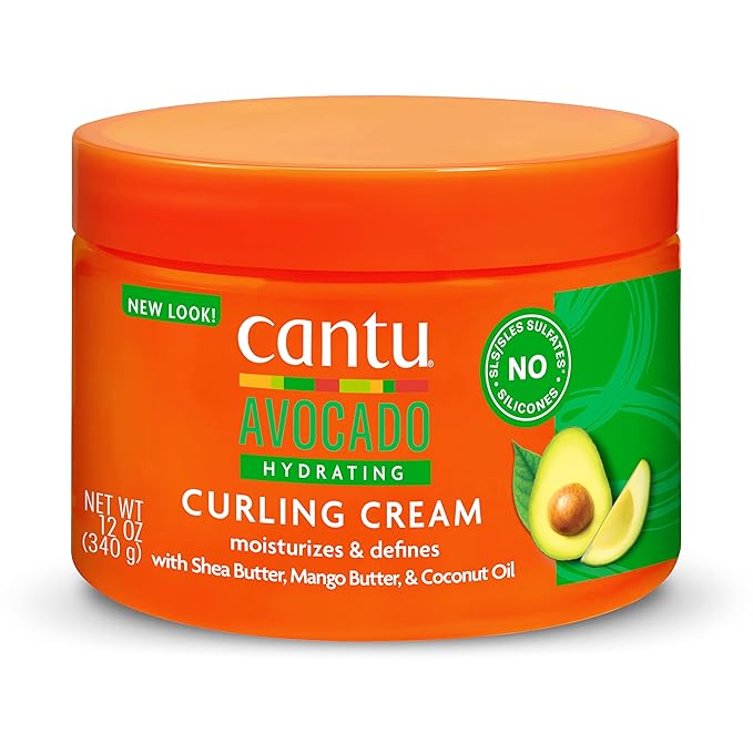 Cantu Avocado Curling Cream with Shea Butter, Mango Butter, & Coconut Oil 340g x-pression