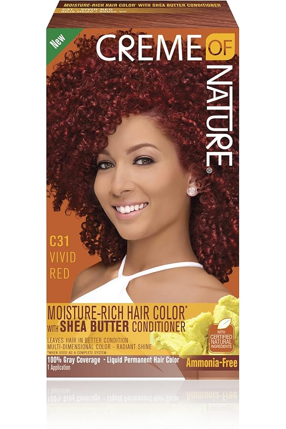 Crème of Nature Moisture Rich Hair Color Kit, C31 Vivid Red, 1 Application x-pression