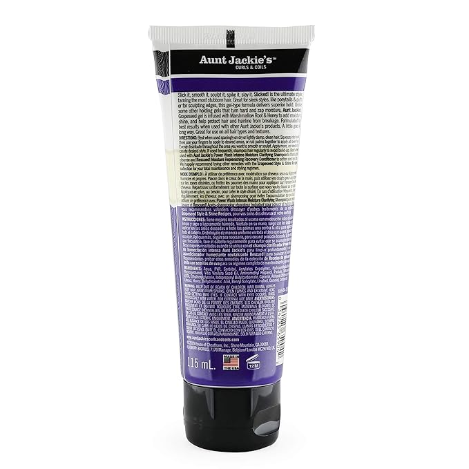 Aunt Jackie's Grapeseed Style and Shine Recipes Slicked Flexible Hair Styling Glue, Superior Hold, 4 Ounce x-pression