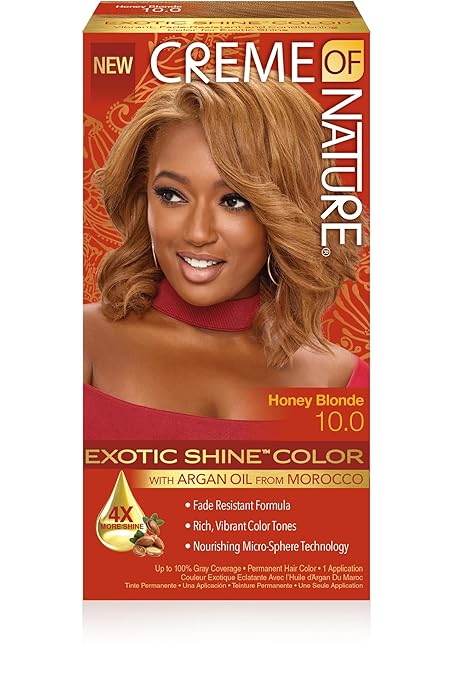 Crème of Nature Exotic Shine Hair Color With Argan Oil from Morocco, 10.0 H, 1 Application x-pression
