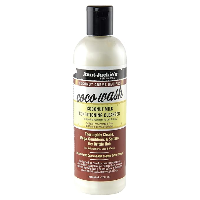 Aunt Jackie's Coconut Crème Recipes Coco Wash, Coconut Milk Conditioning Cleanser, Replenishes Moisture to Dry Hair, 12 Ounce Bottle x-pression