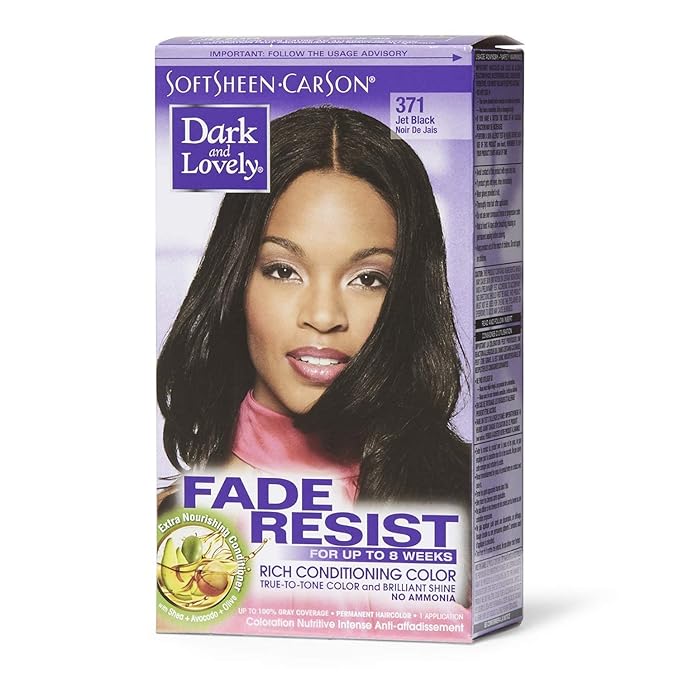 Dark & Lovely Fade Resist, Rich Conditioning Color - Jet Black #371, Jet Black, 1 Count x-pression