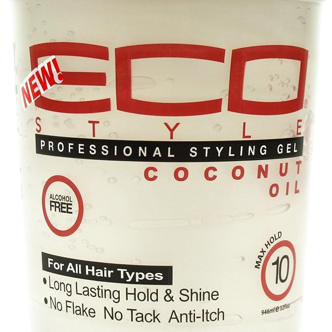 Eco Style Coconut Oil Styling Gel - Adds Luster and Moisturizes Hair - Weightless Styling and Superior Hold - Prevents Breakage and Split Ends - Promotes Scalp Health - Ideal for all Hair x-pression