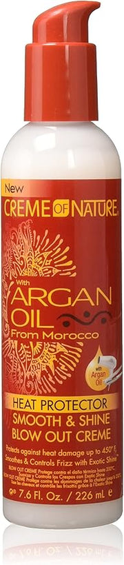 CREME OF NATURE ARGAN OIL HEAT PROTECTOR SMOOTH & SHINE BLOW OUT CREAM 7.6OZ x-pression