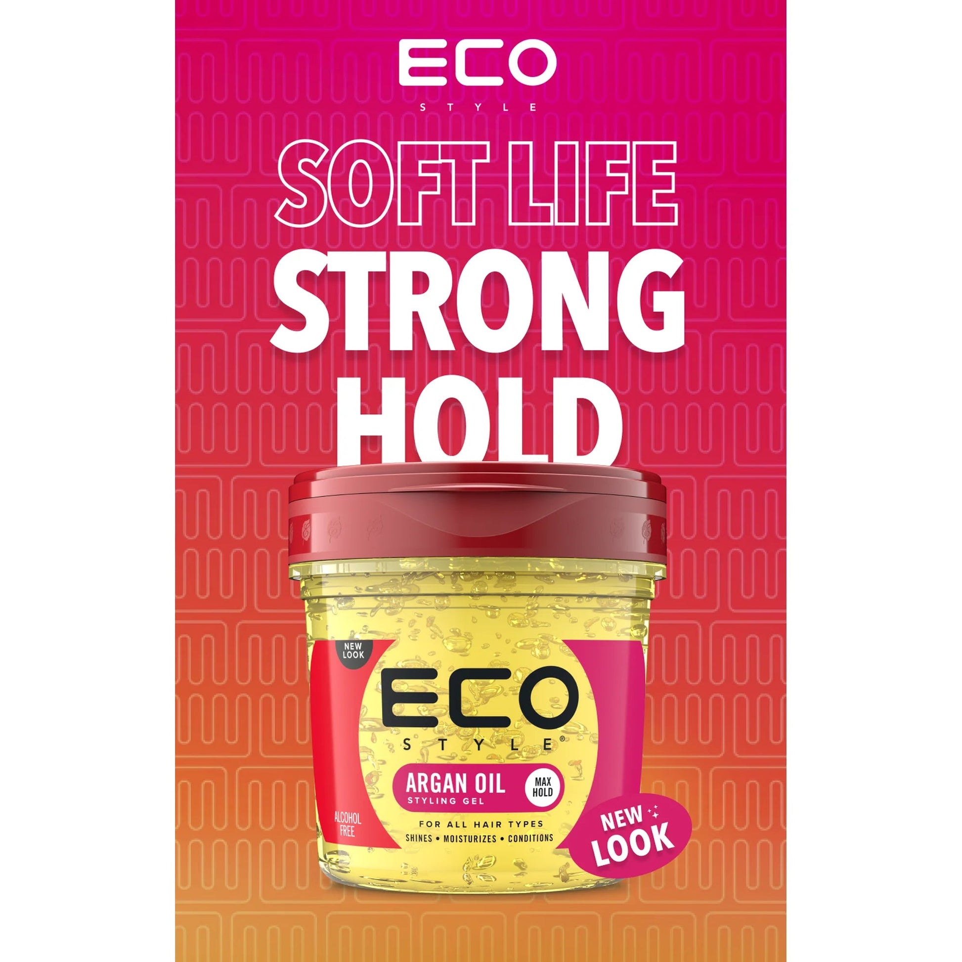 Ecoco Style Professional Styling Gel with Argan Oil - Moisturizing, Weightless, All-day Shine x-pression