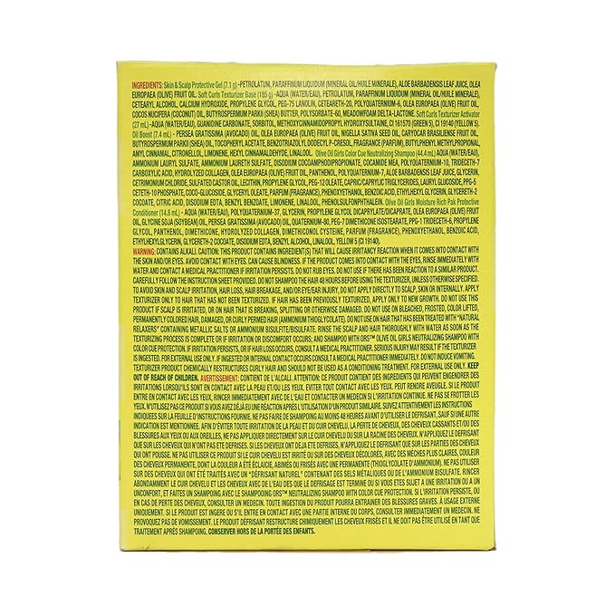 ORS Olive Oil Girls Soft Curls No-Lye Creme Texture Softening System Kit with Olive, Coconut & Avocado Oils x-pression