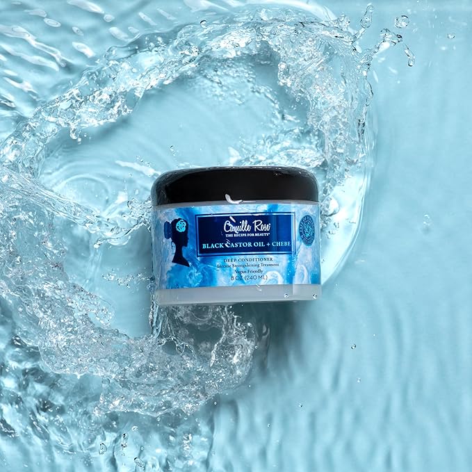 Camille Rose Vegan Black Castor Oil & Chebe Deep Hair Conditioner, with Jojoba Oil to Strengthen, Repair Damage, and Reduce Breakage, 8 oz x-pression