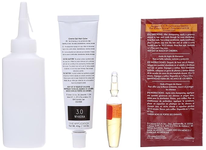 Crème of Nature Exotic Shine Hair Color With Argan Oil from Morocco, 3.0 Soft Black, 1 Application x-pression