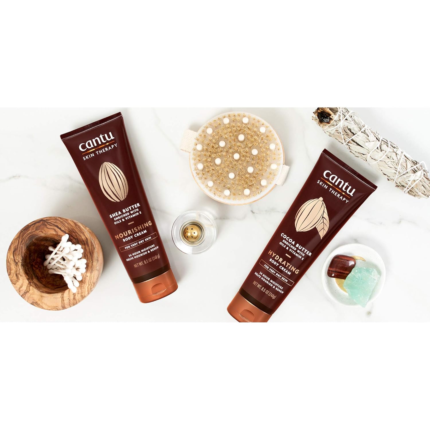 Cantu Therapy Cocoa Butter Hydrating Body Cream for very Dry Skin, 8.5 Oz x-pression