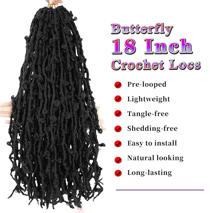 Impression l Butterfly Locs l Crochet Hair l Faux Locs 18" Lengths x-pression