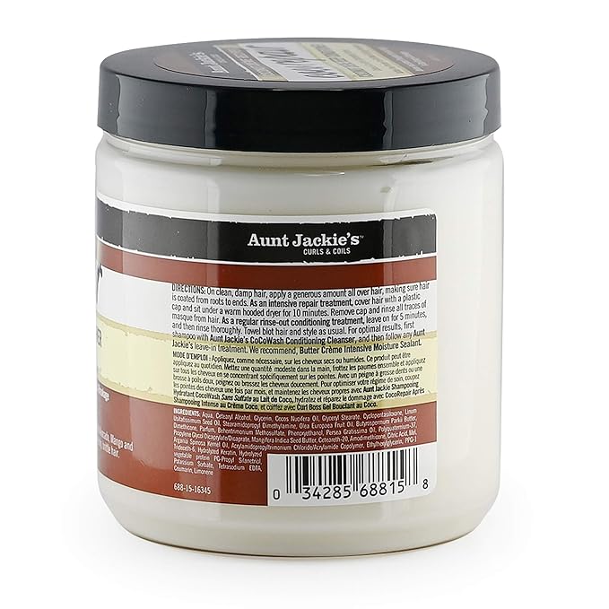 Aunt Jackie's Coconut Crème Recipes Coco Repair Deep Hair Conditioner, Delivers Nourishment, Stops Damage, Breakage for Natural Curls, 15 oz x-pression