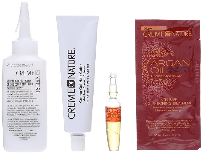 Crème of Nature Exotic Shine Hair Color With Argan Oil from Morocco, 3.0 Soft Black, 1 Application x-pression