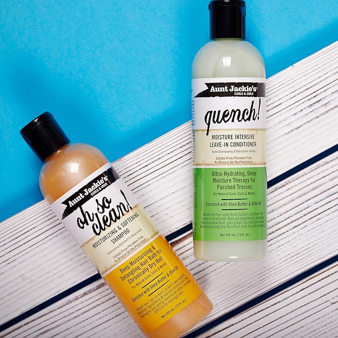 Aunt Jackie's Oh So Clean Lather-rich Deep Moisturizing Shampoo, Revives Fragile, Dry Hair, Enriched with Coconut Oil, Shea Butter and Extra Virgin Olive Oil, 12 Ounce Bottle x-pression