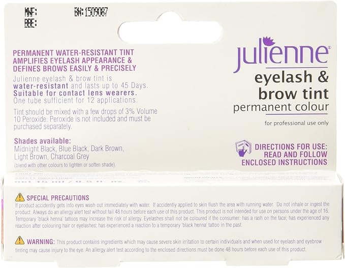 Julienne Eyelash and Eyebrow Permanent Light Brown 04 Colour Tint 15ml x-pression