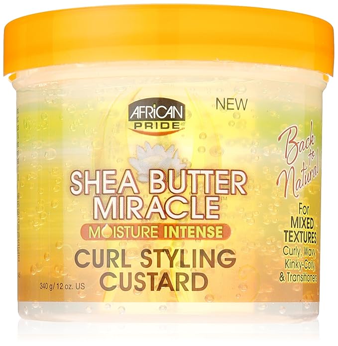 African Pride Shea Butter Miracle Curl Custard Styling, 12 Ounce, 340 g x-pression