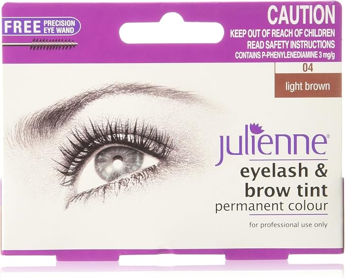 Julienne Eyelash and Eyebrow Permanent Light Brown 04 Colour Tint 15ml x-pression