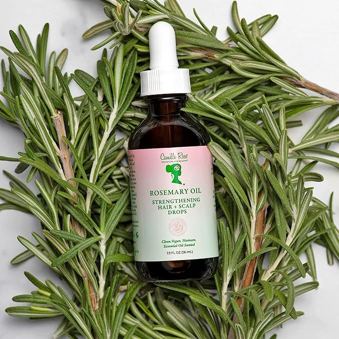 Camille Rose Rosemary Oil Strengthening Hair & Scalp Drops, with Castor, Peppermint & Rosemary Oils, for Hair Growth, Hydration & Strength, 1.9 fl oz x-pression
