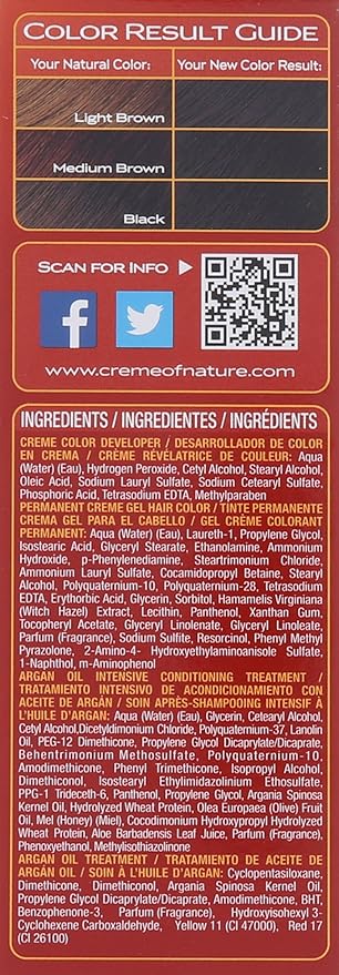 Crème of Nature Exotic Shine Hair Color With Argan Oil from Morocco, 3.0 Soft Black, 1 Application x-pression