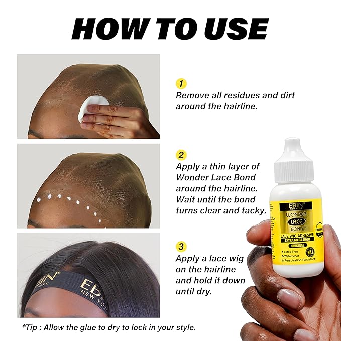 EBIN NEW YORK Wonder Lace Bond Wig Adhesive Extra Mega Hold 1.18oz/35ml x-pression