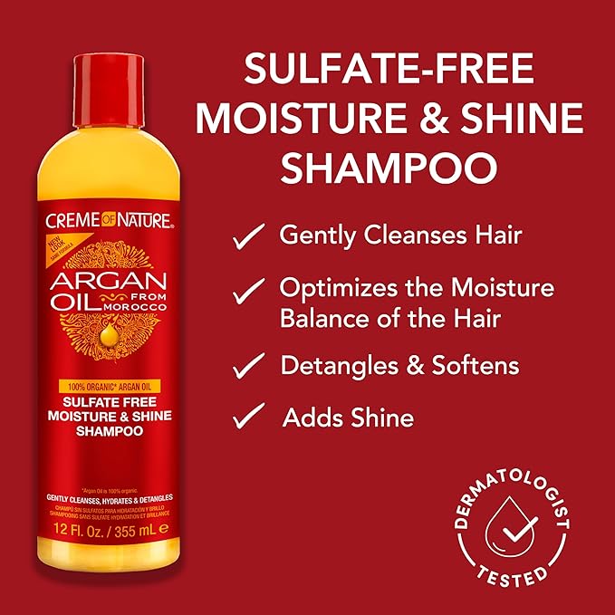 Crème of Nature Moisture & Shine Shampoo with Argan Oil: 12 OZ x-pression