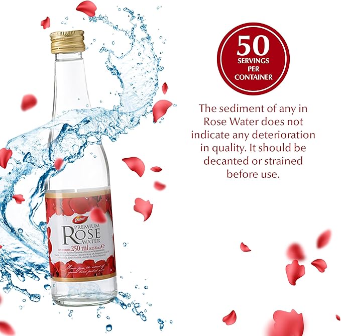 Dabur Rose Water - Elevate Your Culinary Artistry & Unveil Glowing Skin w/Handpicked Red Roses - Aromatic Elixir Perfect for Enhancing the Flavors of Your Dishes & Reveals Your Beauty - 250ML x-pression