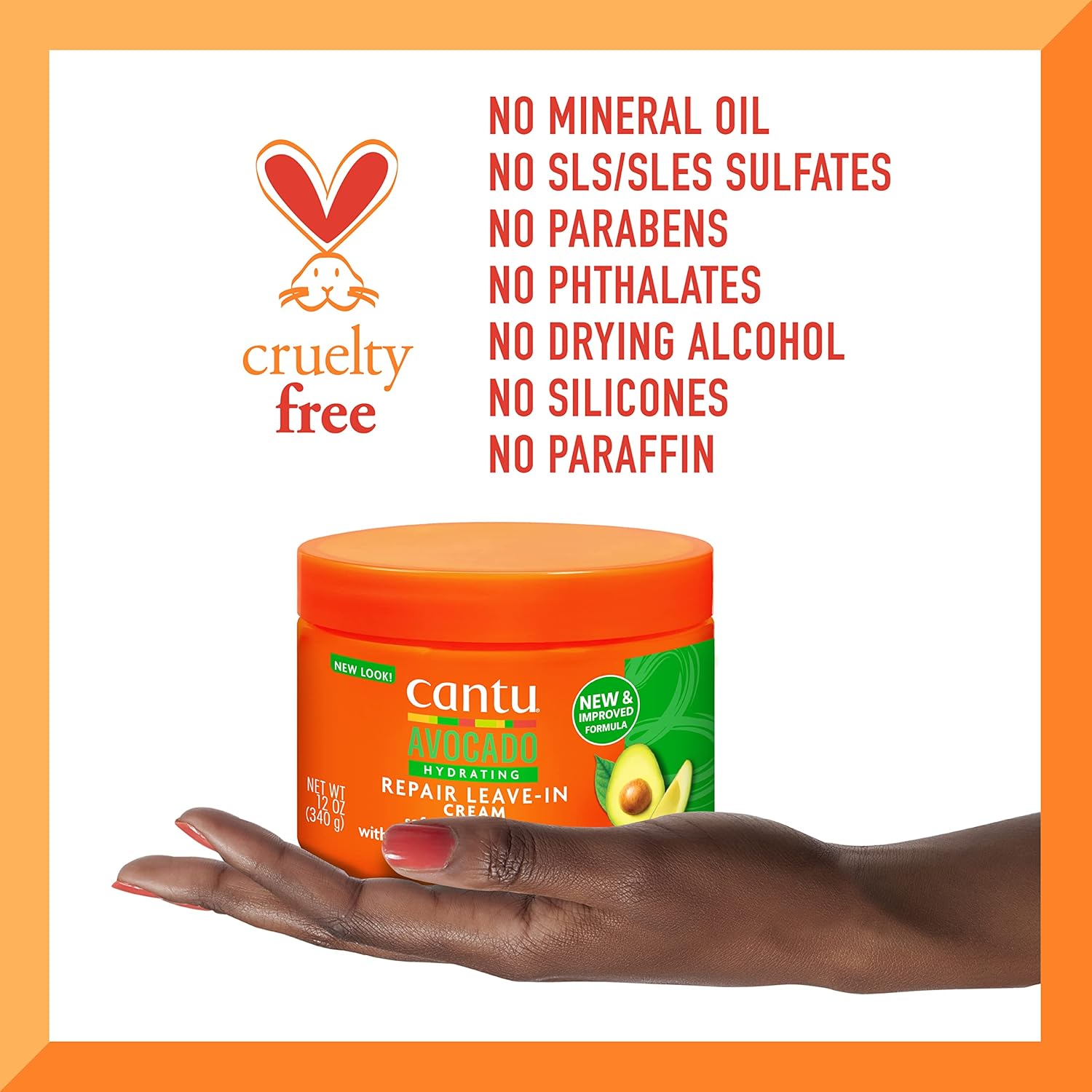 Cantu Avocado Hydrating Repair Leave-In Conditioning Cream, 12 Ounce(340 g) x-pression