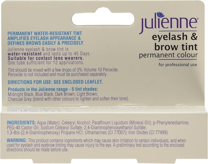 Julienne Eyelash and Eyebrow Permanent Blue Black 02 Colour Tint 15ml x-pression