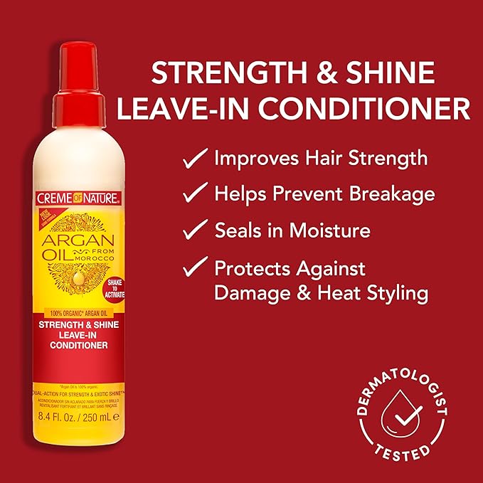 Crème of Nature, Argan Oil Leave In Conditioner, Detangling and Conditioning Formula for Normal Hair 8.45 Fl Oz x-pression