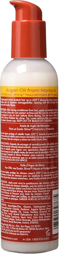 CREME OF NATURE ARGAN OIL HEAT PROTECTOR SMOOTH & SHINE BLOW OUT CREAM 7.6OZ x-pression