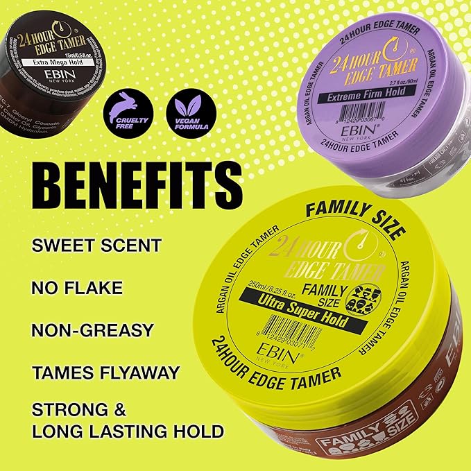 EBIN NEW YORK 24 Hour Edge Tamer Argan Oil Extra Mega Hold x-pression