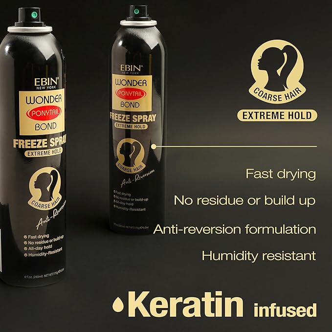 EBIN NEW YORK Wonder Ponytail Bond Freeze Spray Extreme Hold - Coarse Hair x-pression