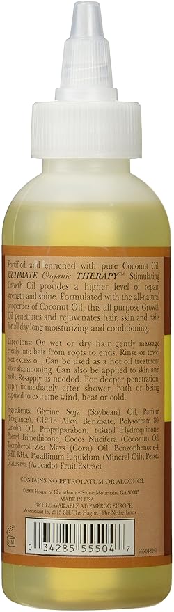 Originals by Africa's Best Therapy Coconut Oil Stimulating Growth Oil, Penetrates & Rejuvenates Hair, Skin and Nails For All Day Long Moisturizing and Conditioning, 4oz Bottle x-pression