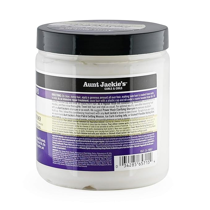 Aunt Jackie's Grapeseed Style and Shine Recipes Rescued Thirst Quenching Hair Recovery Conditioner Repair Treatment, Seals in Moisture, 15 oz x-pression