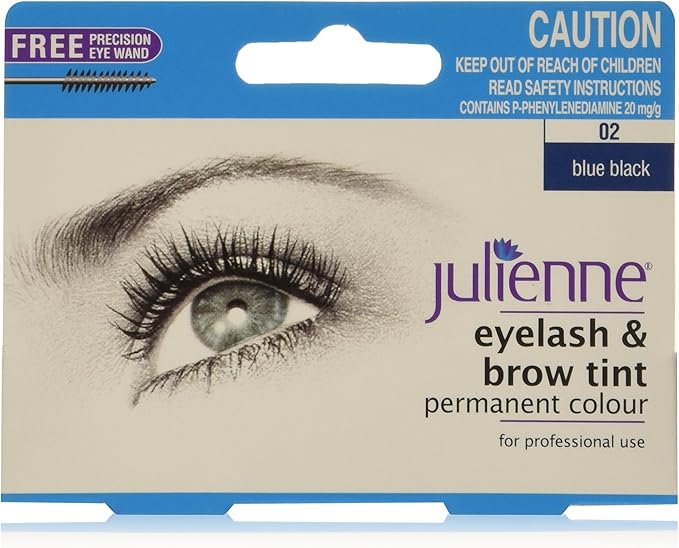 Julienne Eyelash and Eyebrow Permanent Blue Black 02 Colour Tint 15ml x-pression