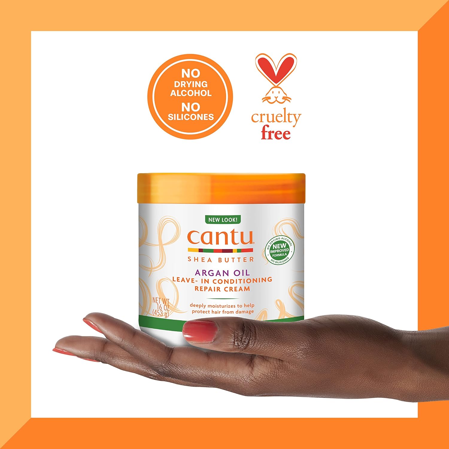 Cantu Argan Oil Leave In Conditioning Repair Cream, 16 Ounce x-pression
