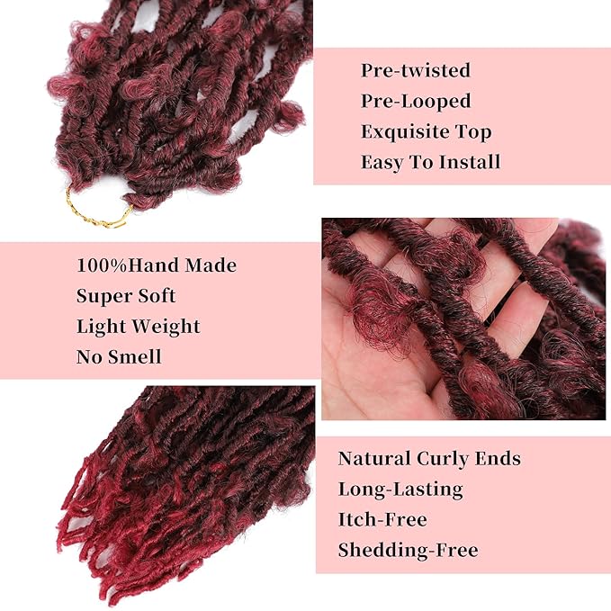 Cherish Bulk Butterfly Locs 12” & 18” - Pre-Looped Crochet Hair for Effortless & Stylish Faux Locs x-pression