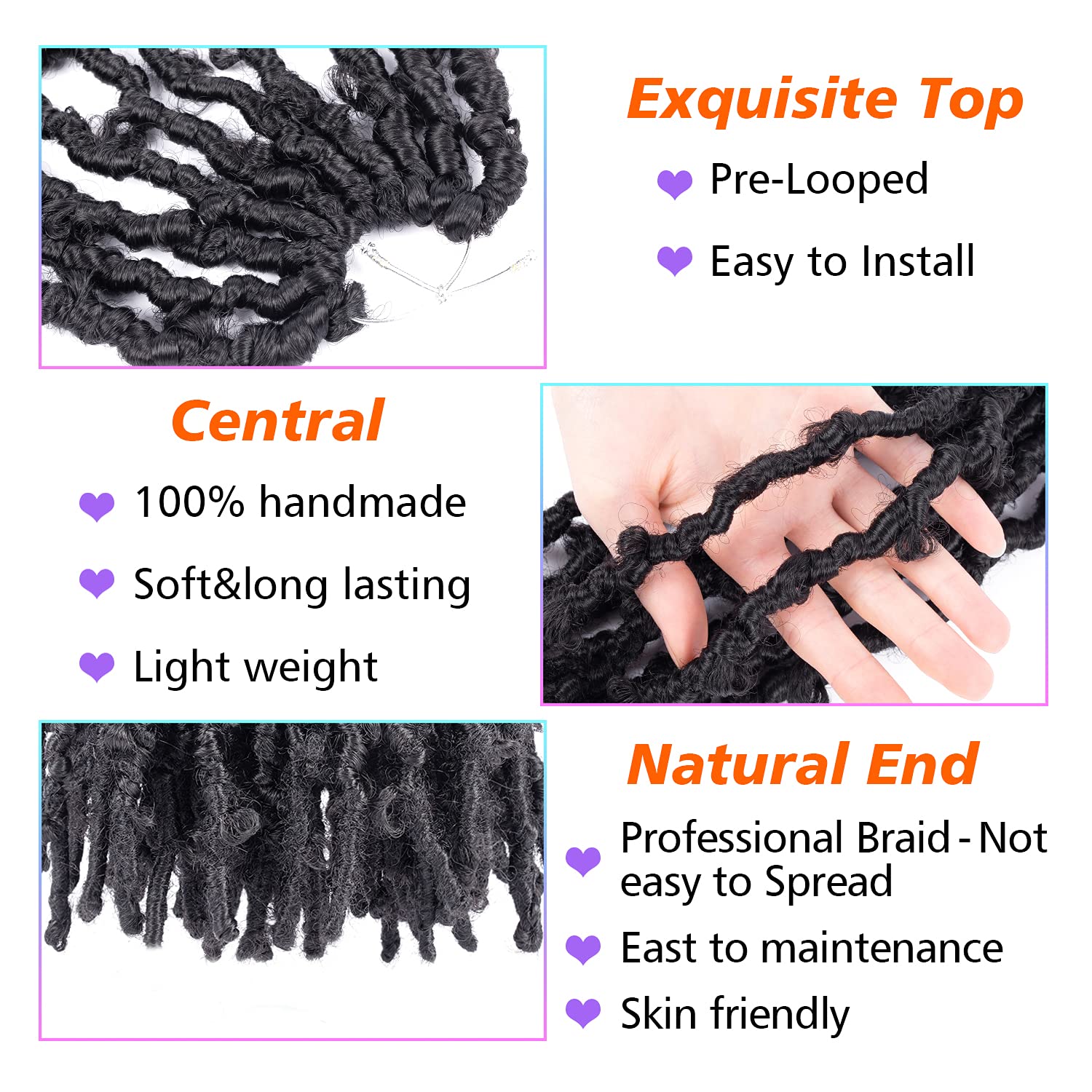 Obsession Butterfly Locs Crochet Hair 24 Inch, Faux Locs Crochet Hair For Black Women Pre-looped Crochet Braids Butterfly Twist Crochet Hair Extensions x-pression