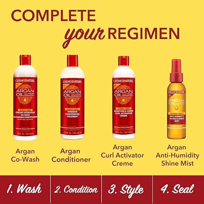 Crème of Nature with Argan Moisture & Shine Curl Activator Creme, 12 Ounce x-pression